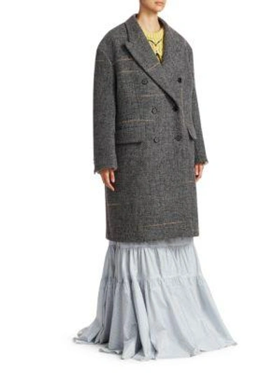 Shop Calvin Klein 205w39nyc Wool Tweed Coat In Grey