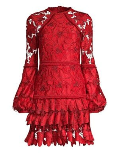 Shop Alexis Fransisca Lace Mini Dress In Scarlet Lace