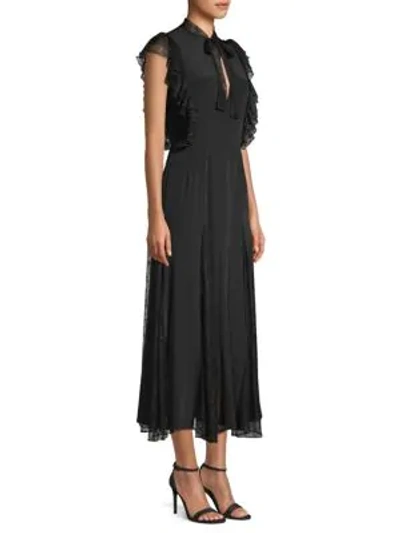 Shop Alexis Sterling Ruffle Sleeve Midi Dress In Black