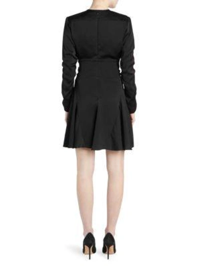 Shop Carven Ruched Mini Dress In Noir