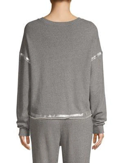 Shop Splendid Luna Metallic Sweatshirt In Heather Grey