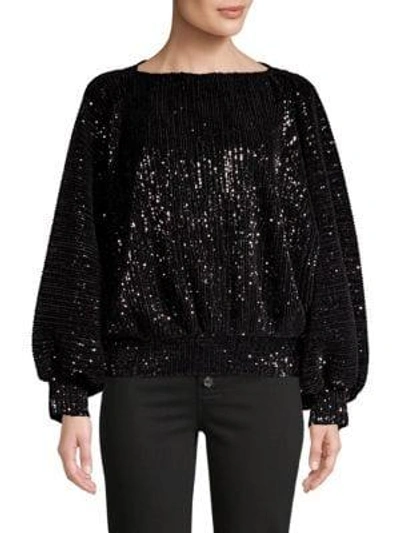 Shop Rta Pippa Sequin Sweater In Black Orchid