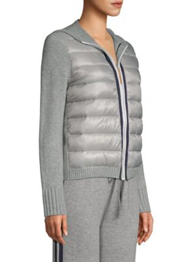 Shop Escada Sport Silvala Hooded Knitted Puffer Jacket In Grey