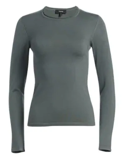Shop Theory Long Sleeve Pullover Shirt In Charcoal