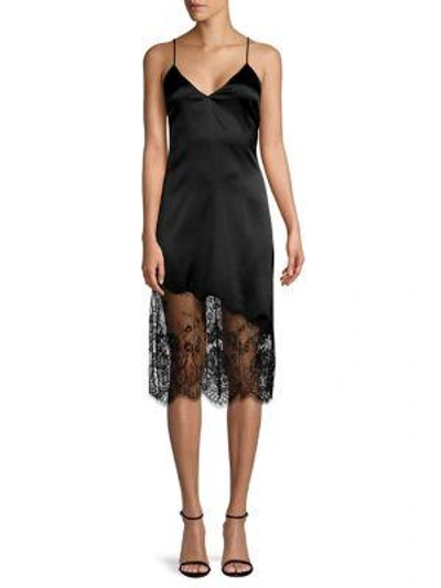 Shop Cami Nyc Selena Stretch Silk & Lace Slip Dress In Peacock