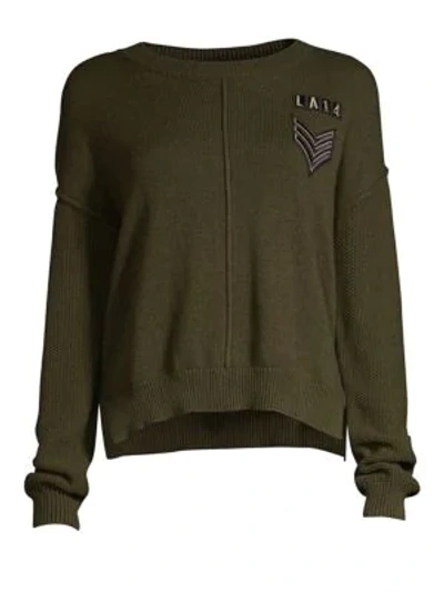 Shop Rails Stafford Patch Cotton & Cashmere Sweater In Olive