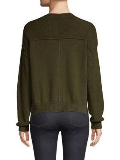 Shop Rails Stafford Patch Cotton & Cashmere Sweater In Olive