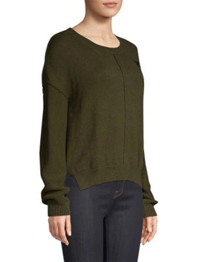 Shop Rails Stafford Patch Cotton & Cashmere Sweater In Olive