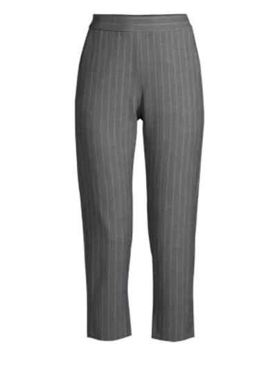 Shop Piazza Sempione Pinstripe Trousers In Grey