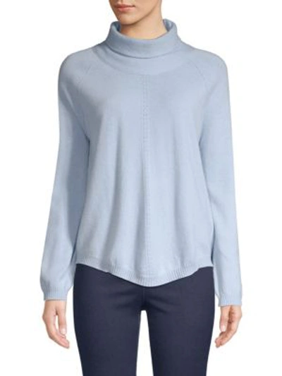 Shop Piazza Sempione Virgin Wool & Cashmere Turtleneck Sweater In Blue