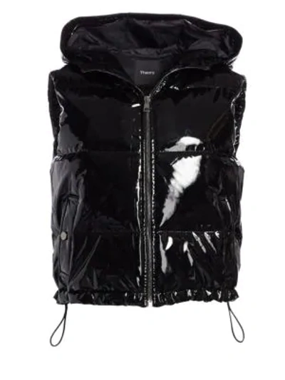 Shop Theory Shrunken Puffer Vest In Black