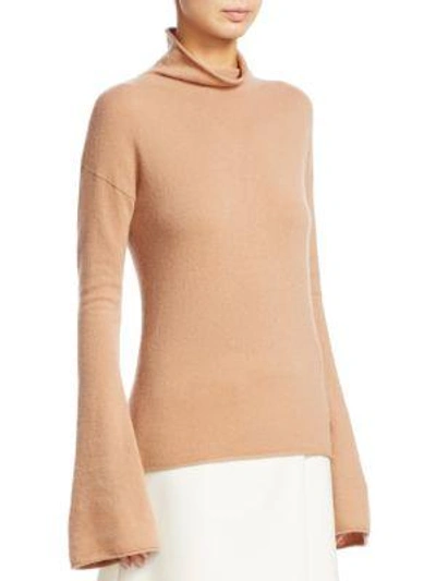 Shop Theory Bell Sleeve Mockneck Top In Camel