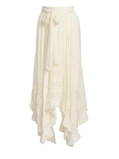 Shop Zimmermann Unbridled Handkerchief Skirt In Pearl