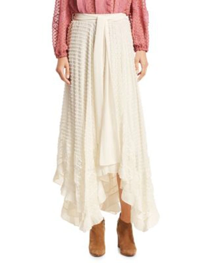 Shop Zimmermann Unbridled Handkerchief Skirt In Pearl