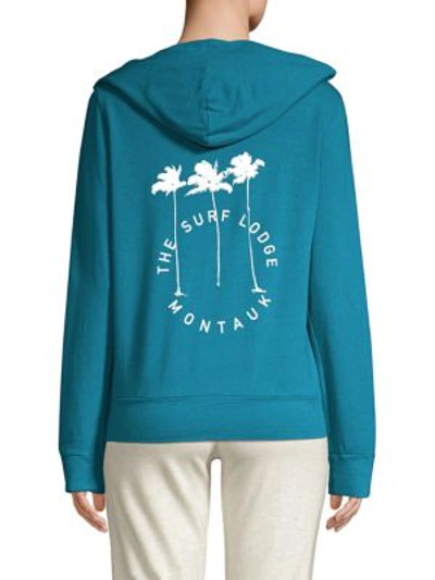 Shop Monrow Surf Lodge Zip-up Hoodie In Magenta