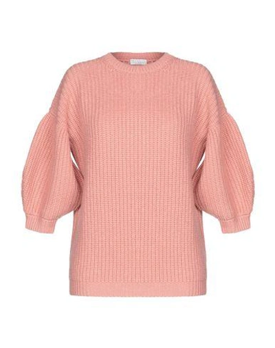 Shop Brunello Cucinelli Sweaters In Pastel Pink