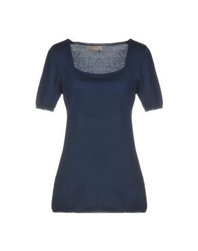 Shop Cruciani Woman Sweater Midnight Blue Size 8 Cotton, Elastane