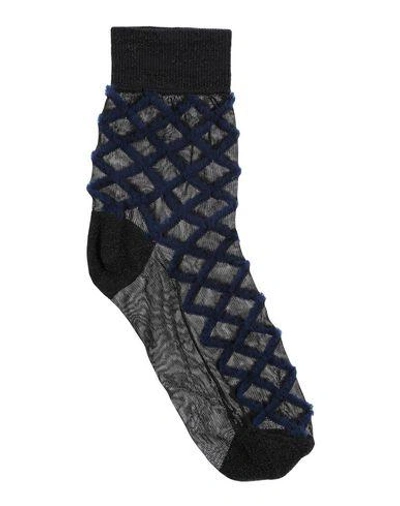 Shop Pierre Mantoux Socks & Tights In Dark Blue