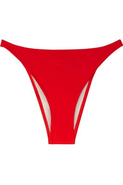 Shop Solid & Striped + Re/done The Hollywood Bikini Briefs In Red