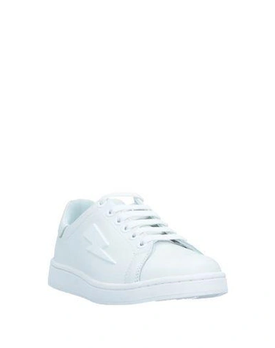 Shop Neil Barrett Woman Sneakers White Size 7 Soft Leather