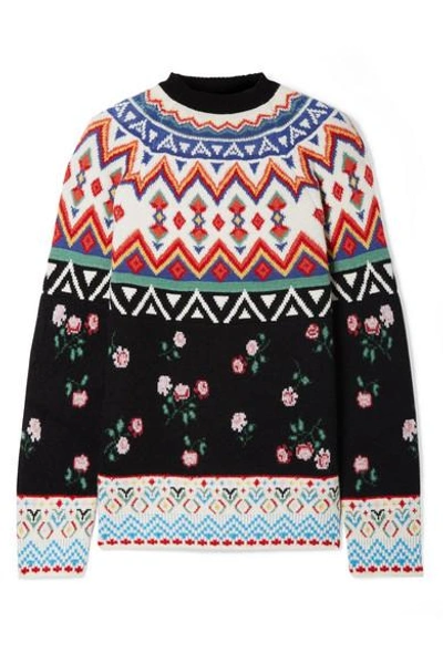 Shop Alanui Cashmere-jacquard Sweater In Black