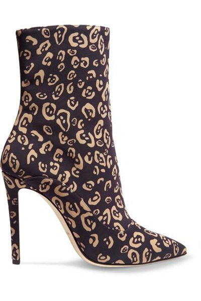 Shop Altuzarra Davidson Leopard-print Jersey Ankle Boots In Black