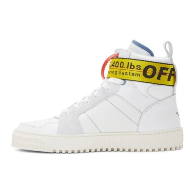 Shop Off-white White And Blue Industrial High-top Sneakers In 0130 Wt/blu
