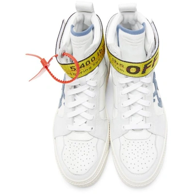 Shop Off-white White And Blue Industrial High-top Sneakers In 0130 Wt/blu