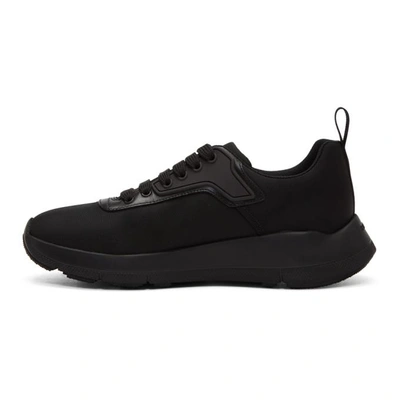 Shop Prada Black Technical Sneakers In F0002