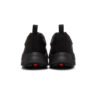 Shop Prada Black Technical Sneakers In F0002