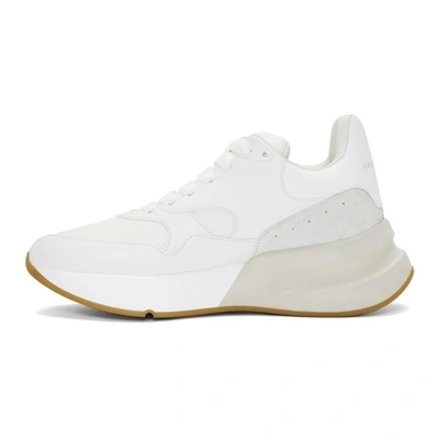 Shop Alexander Mcqueen White And Beige Oversized Runner Sneakers In 9026optwtcr