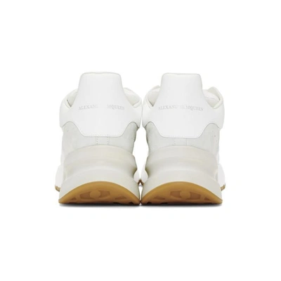 Shop Alexander Mcqueen White And Beige Oversized Runner Sneakers In 9026optwtcr