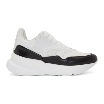 Shop Alexander Mcqueen White & Black Oversized Runner Sneakers In 9034optwtbk