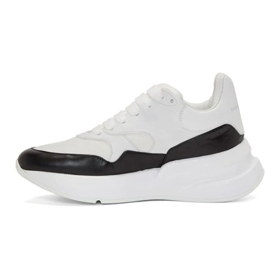 Shop Alexander Mcqueen White & Black Oversized Runner Sneakers In 9034optwtbk
