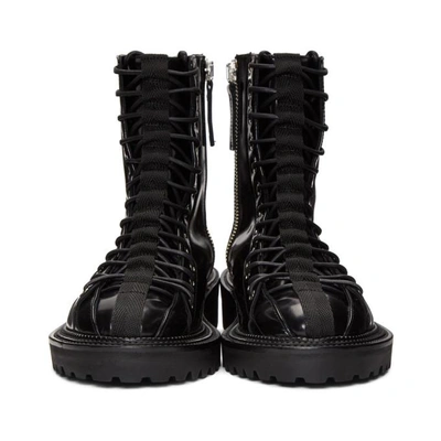 Shop Yang Li Black Lace Up Boots In 99 Black