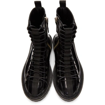Shop Yang Li Black Lace Up Boots In 99 Black