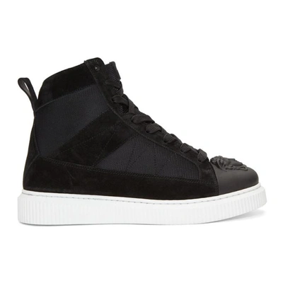 Shop Versace Black 3d Medusa Head Sneakers In D41 Black