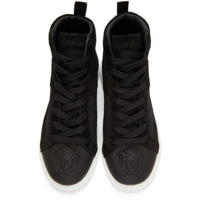 Shop Versace Black 3d Medusa Head Sneakers In D41 Black