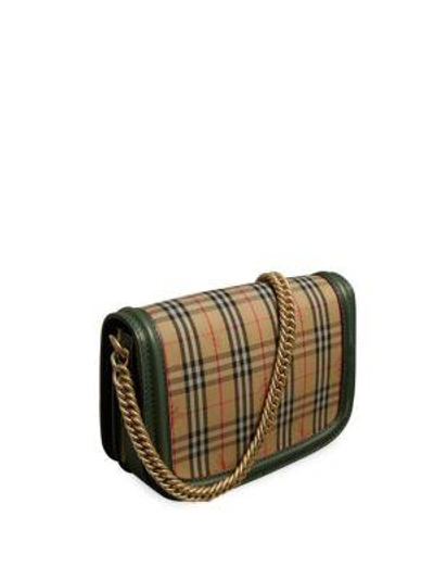 Shop Burberry Vintage Check & Grommet Cotton & Leather Shoulder Bag In Multi