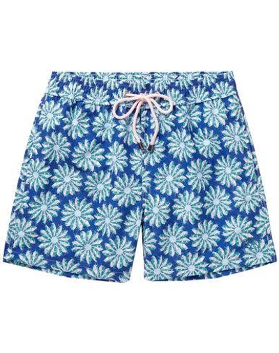 Shop Pink House Mustique Swim Shorts In Dark Blue