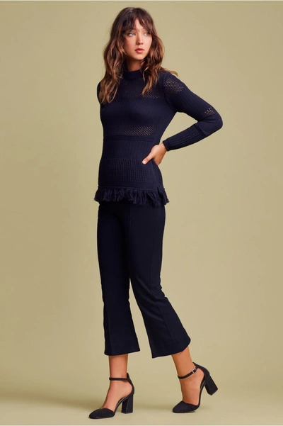 Shop Finders Gravitate Long Sleeve Knit In Navy