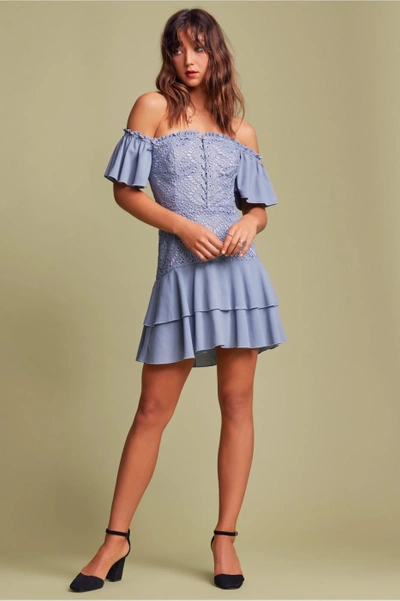 Shop Finders Sunseeker Mini Dress In Cornflower Blue