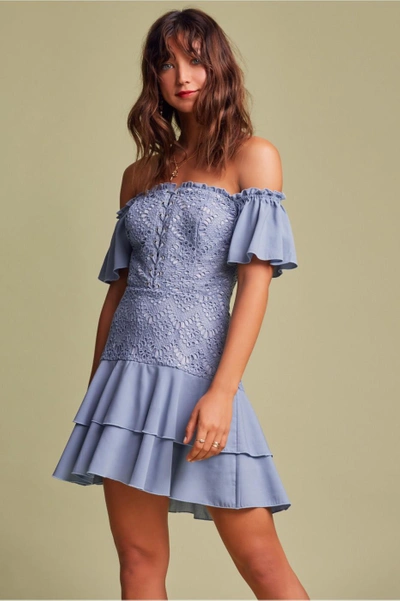 Shop Finders Sunseeker Mini Dress In Cornflower Blue