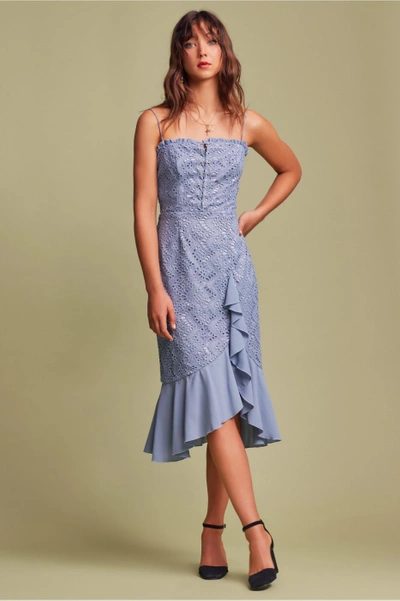 Shop Finders Sunseeker Midi Dress In Cornflower Blue