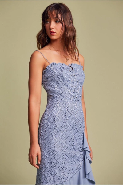 Shop Finders Sunseeker Midi Dress In Cornflower Blue