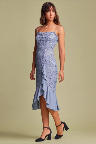 Shop Finders Sunseeker Midi Dress In Cornflower Blue