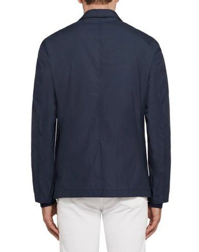 Shop Burberry Suit Jackets In Dark Blue