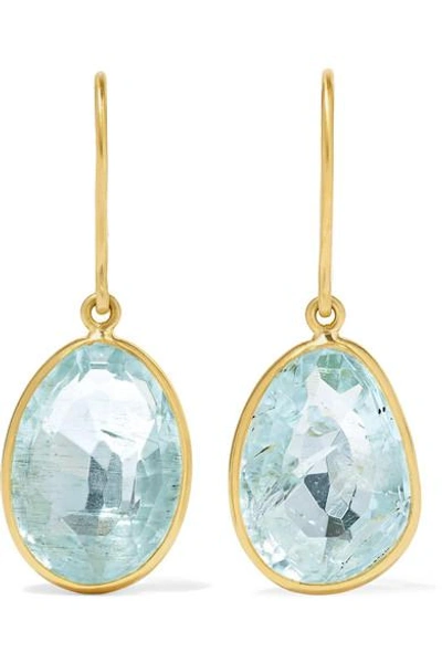 Shop Pippa Small 18-karat Gold Aquamarine Earrings