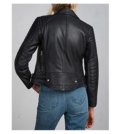 Allsaints Papin Leather Biker Jacket In Black | ModeSens