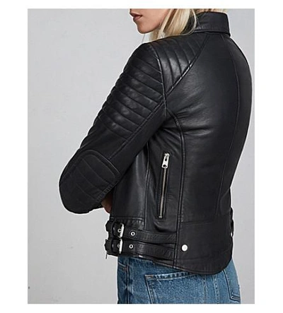 Shop Allsaints Papin Leather Biker Jacket In Black